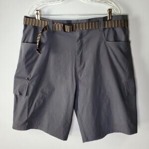 Orvis Tech Gray Cargo Shorts with adjustable belt Lots of pockets